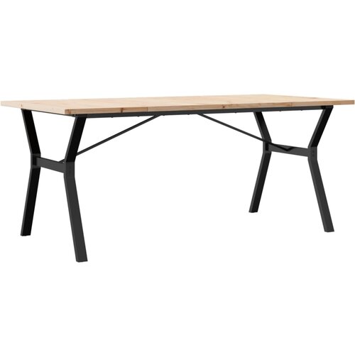 Maison Chic Jedilna miza - Kuhinjska miza - Jedilni stol Y okvir 180x90x75,5 cm trdna borovina lito železo, (21715189) Cene