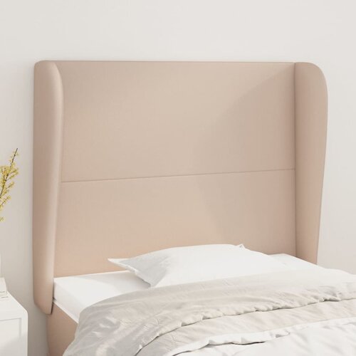 vidaXL Vzglavje z ušesi kapučino 83x23x118/128 cm umetno usnje Cene
