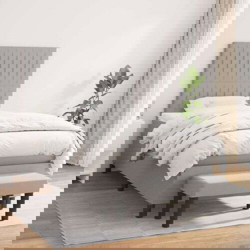  Box spring postelja z vzmetnico svetlo siva 80x200 cm blago, (20901656) Cene