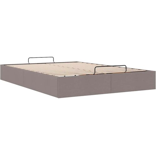 VidaXL otomanski okvir kreveta bez madraca smeđesivi 140x200cm tkanine Slike