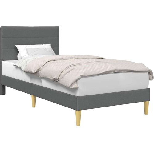  Okvir za krevet Tamno siva 100 x 200 cm tkanina - Tamno siva 100 x 200 cm Slike