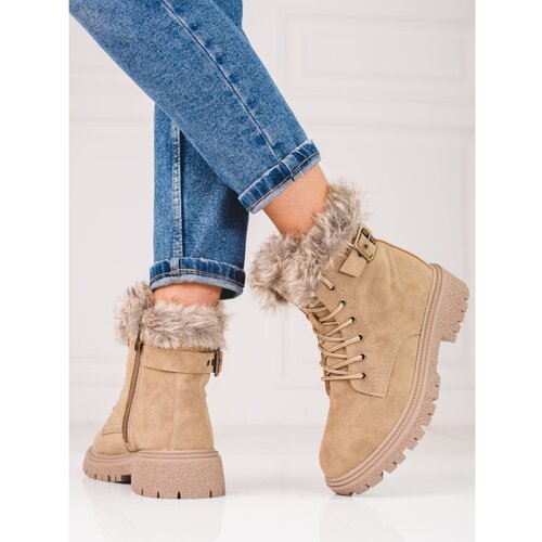 SHELOVET women's trappers with fur Cene