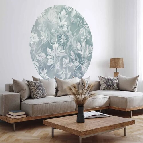  Okrugla fototapeta - Distressed floral patterns in muted turquoises 280x280 Cene