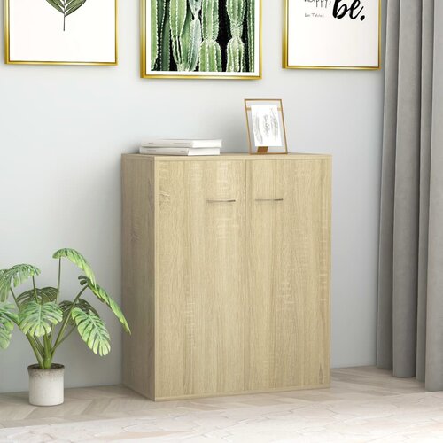 VidaXL Komoda sonoma hrast 60x30x75 cm iverna plo&amp;scaron;ča, (20622798) Slike