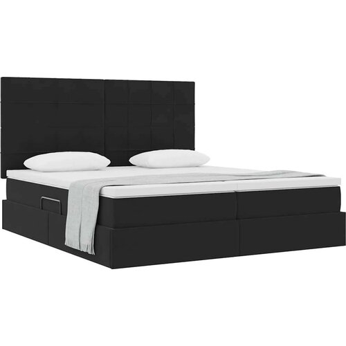  Krevet s od storage s madracem Crna 180 x 200 cm Bar&amp;scaron;un - Crna 180 x 200 cm Blok sa kvadratićima Slike