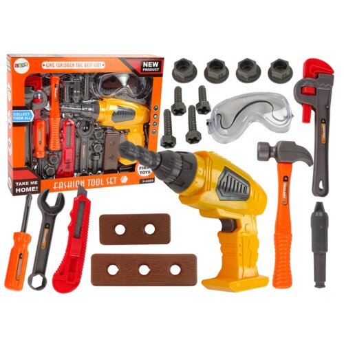 Lean Toys veliki set alata za male majstore s akumulatorskom bu&amp;scaron;ilicom Slike