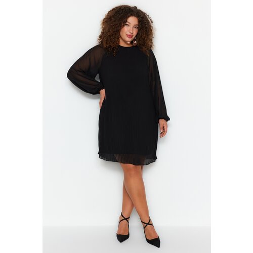 Trendyol Curve Black Straight Cut/Shift Mini Woven Dress Slike