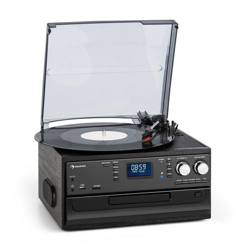 Auna Oakland DAB, retro stereo sistem, DAB+/FM, funkcija BT, predvajalnik vinilnih plošč, CD-zgoščenk in kaset Cene