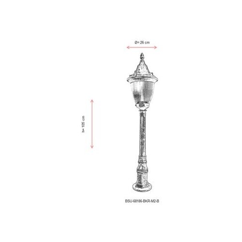 Opviq Vanjska lampa BSU-68186-BKR-M2-B, 105 cm, Podna, IP65, E27, 60W, Smeđa Slike