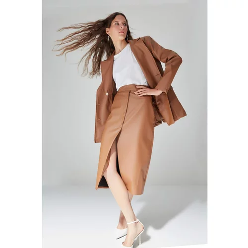 Trendyol Limited Edition Brown Pencil Skirt