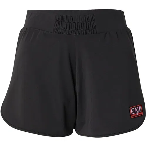 Ea7 Emporio Armani Sportske hlače svijetloroza / crvena / crna