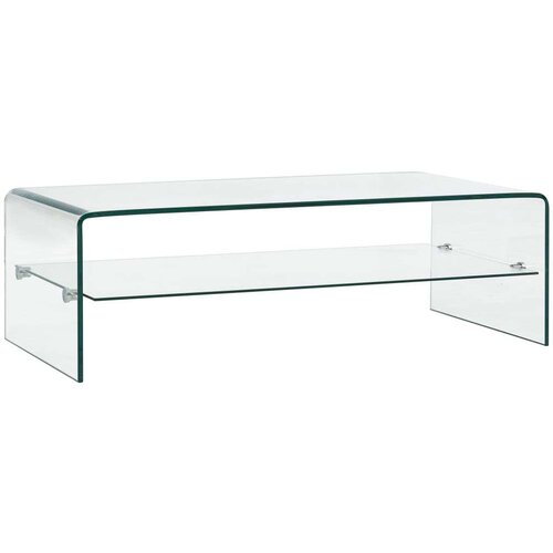  Klubska mizica prozorna 98x45x31 cm kaljeno steklo Cene