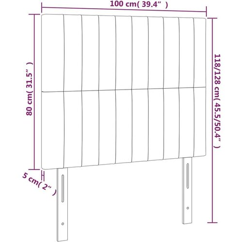  Uzglavlja 2 kom krem 100x5x78/88 cm od tkanine Slike