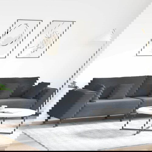 vidaXL Žametni kavč z blazino Temno siva 208 cm Žamet Cene