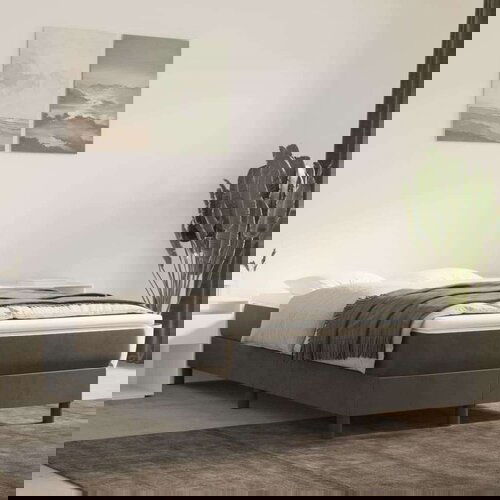 Box spring krevet s madracem tamnosivi 120 x 200 cm bar&amp;scaron;unasti Slike
