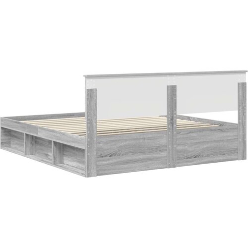  Okvir za krevet s uzglavljem Siva Sonoma 200 x 200 cm Slike