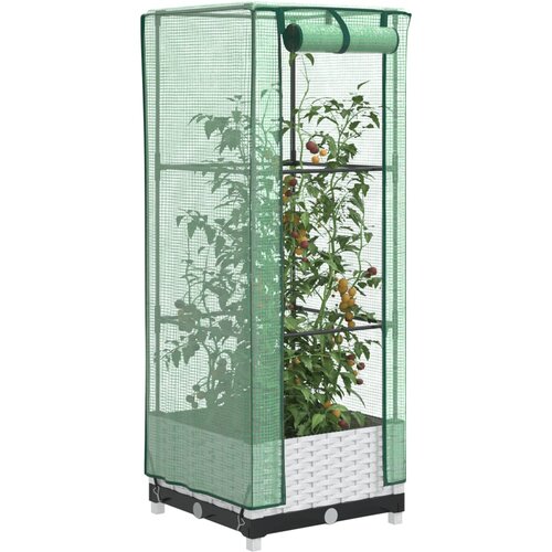 VidaXL Povi&amp;scaron;ena gredica s pokrovom za staklenik 40 x 40 x 123 cm Slike