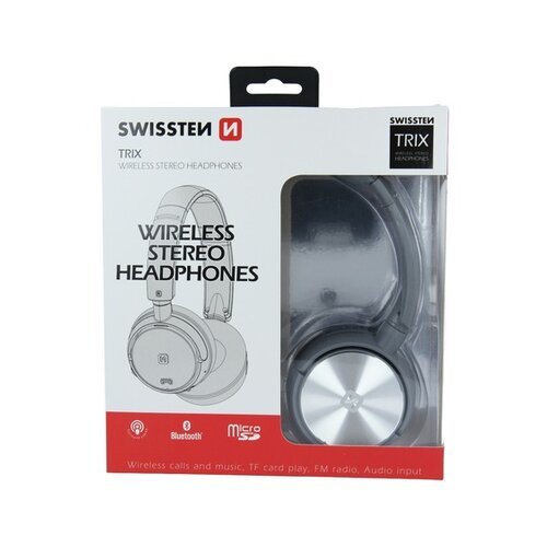 Swissten slu&amp;scaron;alice Bluetooth, FM, mikrofon, HandsFree, microSD, srebrne TRIX Slike