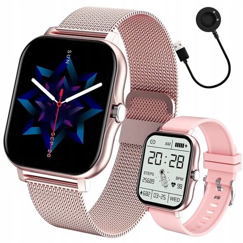  Aku. unisex športna pametna ura touch 2 pasova Bluetooth FitPro roza Cene