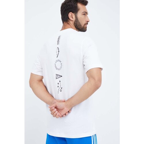 Adidas Bombažna kratka majica bela barva Slike