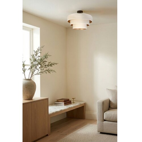 Brilagi plafonski luster luneta 1xE27/60W/230V prečnik 40 cm krem/zlatna Slike