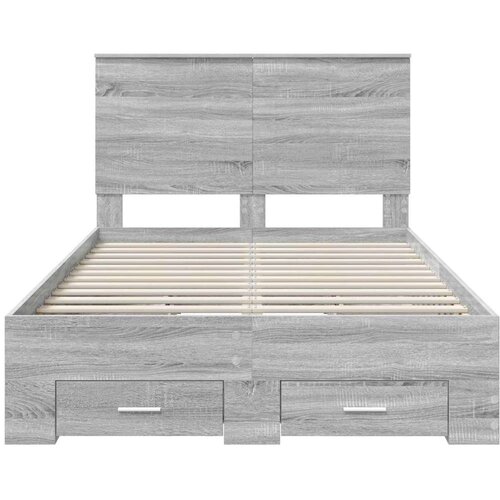  Okvir za krevet s uzglavljem Siva Sonoma 120 x 200 cm Slike