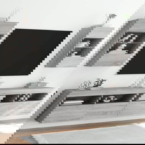 VidaXL Zidni TV ormarići LED 2 kom siva boja hrasta 40 x 30 x 60 5 cm Slike