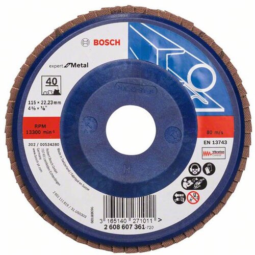 Bosch lamelni brusni disk X551, Expert for Metal prečnik 115 mm; granulacija 40, ravni 2608607361 Cene