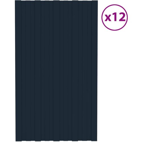 vidaXL Krovni paneli 12 kom od pocinčanog čelika antracit 80 x 45 cm Cijene