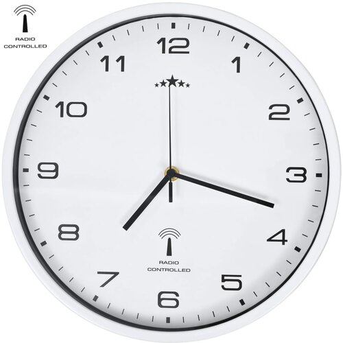 vidaXL Radijsko vodena stenska ura Quartz gibanje kovina 31 cm bela Cene