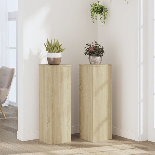  Stalci za biljke 2 kom boja hrasta 25x25x80cm konstruirano drvo Cijene
