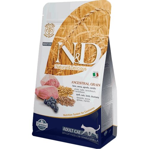 N&d Low Grain Hrana za odrasle mačke, Jagnjetina i Borovnica Cene
