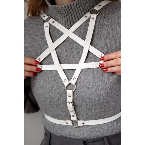 Fenzy Harness Pas S Kovinskimi Obročki,Art2785, Bela Cene