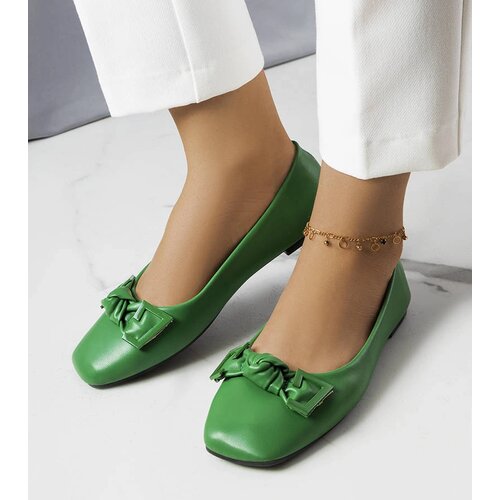 Gemre Green ballet flats with a bow Tabitha Cene