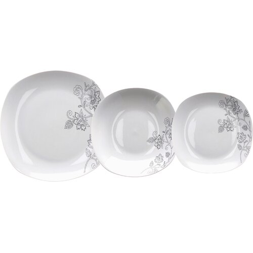 Ad trend 18-delni set krožnikov, črna roža, porcelan Slike