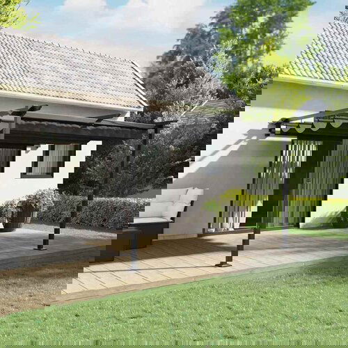VidaXL zidna lestenica antracitna 3 x 3 m jeklo Slike