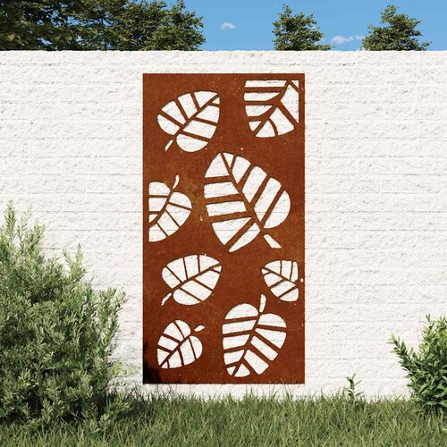  Vrtni zidni ukras 105 x 55 cm od čelika COR-TEN s uzorkom li&scaron;ća Cijene