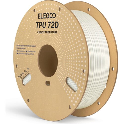 Elegoo TPU 72D White - 1,75 mm / 1000 g Slike