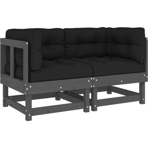Maison Chic Kotni kavč - Sofa - Kanape z blazinami 2 kosa siva trdna borovina, (21727091) Cene