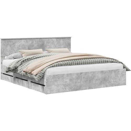  Krevetna konstrukcija s ladicama Betonski sivi 180 x 200 cm Siva 210 x 183 x 90 cm Slike
