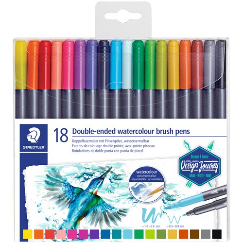 Staedtler pero iz dvojnih vlaken s konico čopiča, etui 18, (21655255) Slike