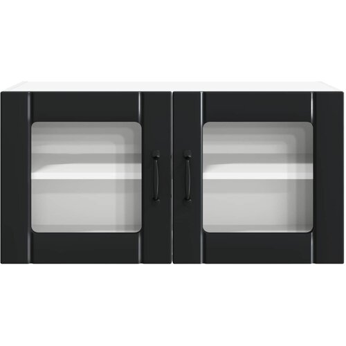  Zidni stakleni ormar Crna 80 x 31 x 40 cm Konstruirano drvo Slike