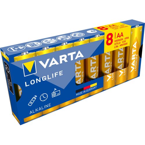 Varta 1x8 Longlife AA LR 6 Blisterverpackung Slike
