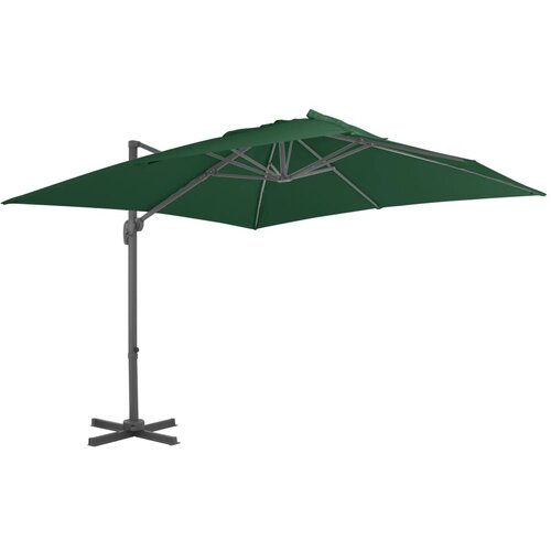 vidaXL previsni senčnik z aluminijastim drogom 400x300 cm zelen Cene