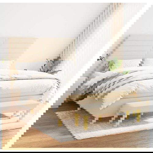 vidaXL Krevet s oprugama i madracem krem 140 x 190 cm od tkanine Cijene