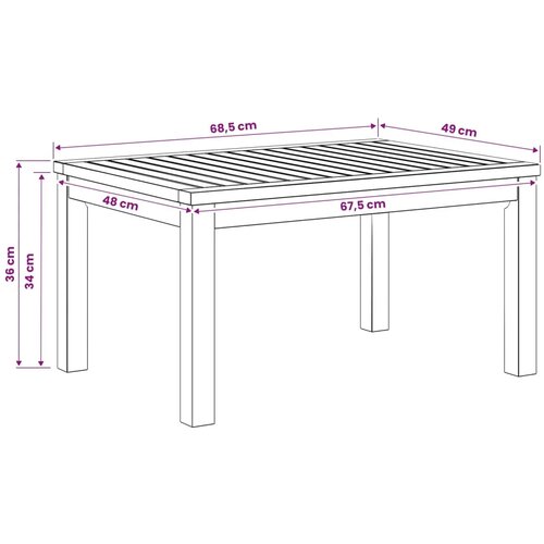  Stolić za kavu Prirodna 50 x 68 5 x 36 cm Čvrsto drvo akacije - 50 x 68 5 x 36 cm Prirodna Slike
