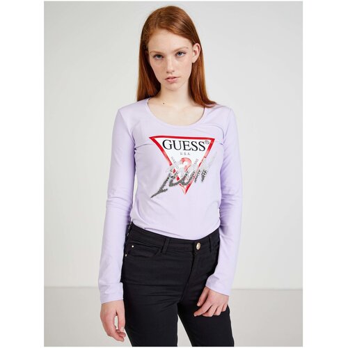 Guess Light purple women's T-shirt with print - Women Slike