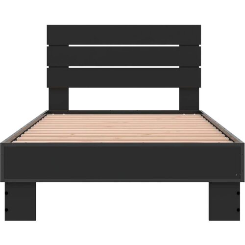 VidaXL Okvir za krevet crni 75 x 190 cm od konstruiranog drvo i metal Slike