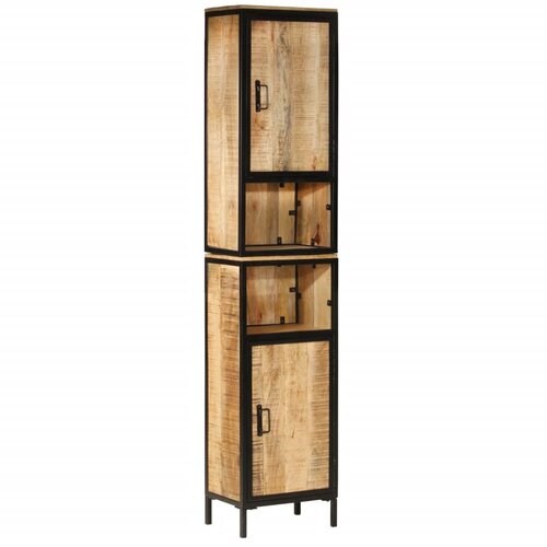 vidaXL Kopalniška omarica 40x27x180 cm železo in trden mangov les Cene