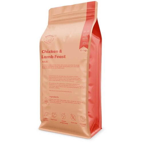 Buddy Pet Foods Chicken &amp;amp; Lamb Feast - hrana za odrasle pse sa piletinom i jagnjetinom (2kg, 12kg) 12kg Slike